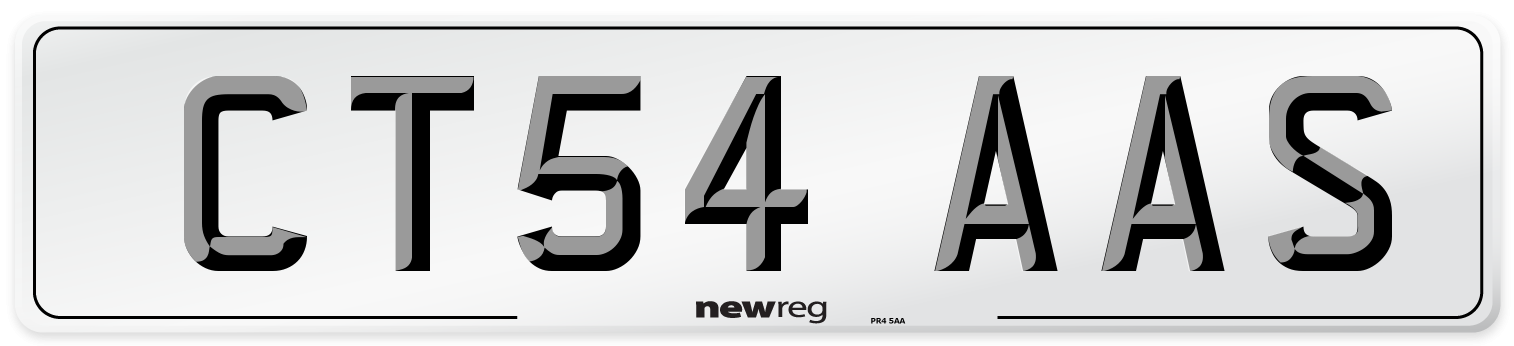 CT54 AAS Number Plate from New Reg